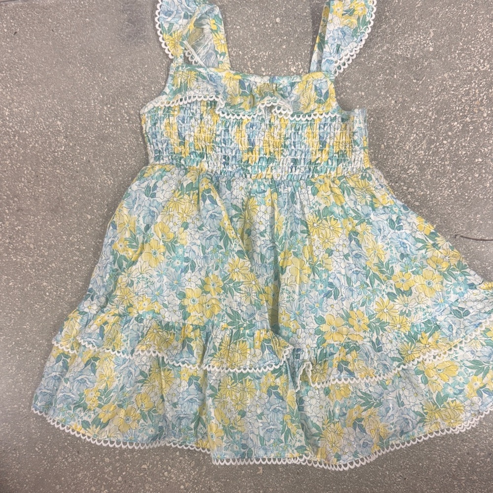 Tommy Bahama Kids Floral Dress in Yellow and Blue